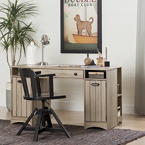 South Shore, Rustic Oak Artwork Craft Table with Storage