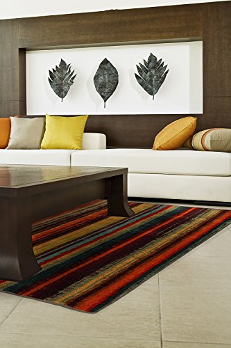 Mohawk Home New Wave Boho Striped Printed Area Rug, 7'6x10', Rainbow