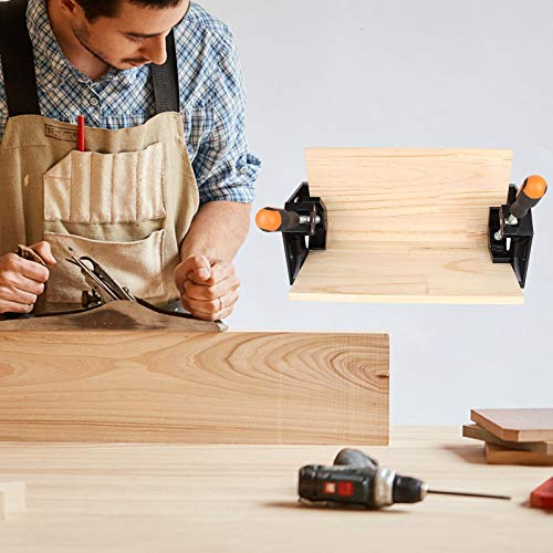 2 Pack Corner Clamp 90 Degree Right Angle Clamps Aluminum Alloy Quick Release Right Corner Clamp Adjustable Swing Jaw Clamping Tool & Frame Bench Vise Tool for Woodworking, Framing, Welding, Drilling
