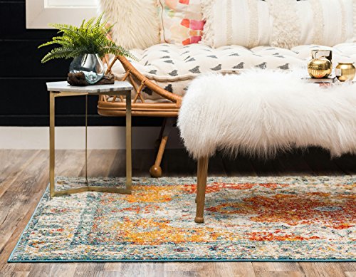 Unique Loom Rosso Collection Vintage Traditional Distressed Orange Area Rug (9' 0 x 12' 0)