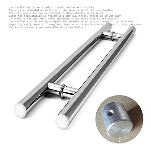 104 Modern Stainless Steel Sus304 Entrance Entry Commercial Office Store Front Timber Wood Glass Door Pull Push Handles Double-Sided (70 Inches /1800x38mm, Chrome 304 Grade)