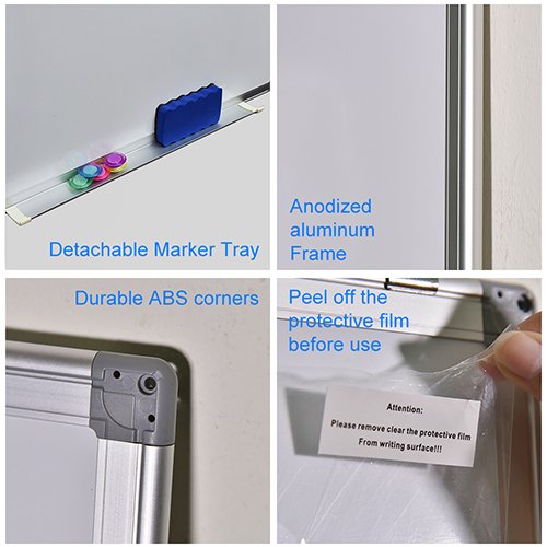 Large 78 x 36 inches Magnetic Dry Erase Board with Pen Tray | Wall-Mounted Aluminum Message Presentation Memo White Board for Office Home and School
