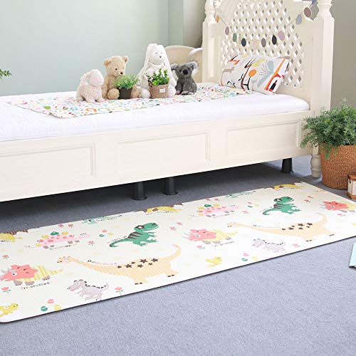 Premium Baby Play Mat - Cushion Floor Foam Mat for Infants Kids Kindergarten – Waterproof, Easy to Clean, Soft and Thick – Non Toxic, Reversible (90" x 55", Dinosaur)