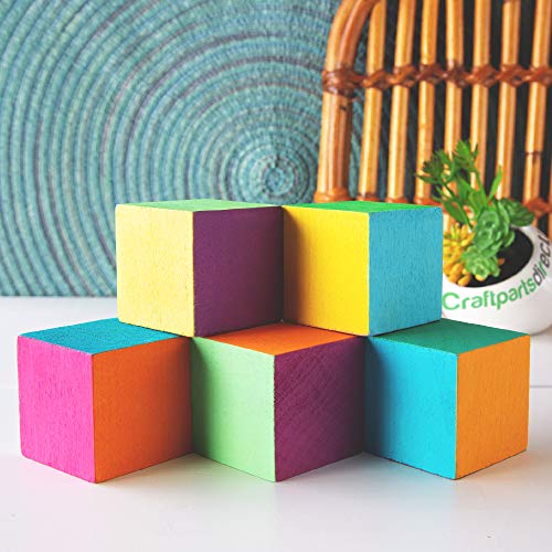 1.5 inch Wood Blocks | Natural Unfinished Craft Wooden Cubes -by CraftpartsDirect.com | Bag of 500
