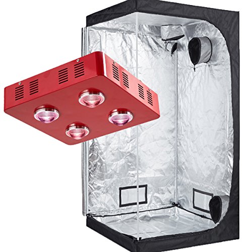 TopoLite 800W Full Spectrum LED Grow Light + 36"x36"x72" Grow Tent Dark Room Indoor Hydroponic System Complete Kit
