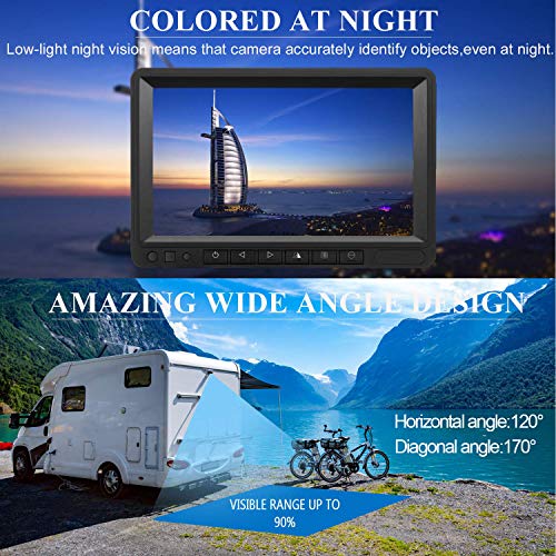 Yakry Digital Wireless 4 Backup Camera For 5th Wheels W/ Highway Monitoring System IP69K Waterproof Super Night Vision