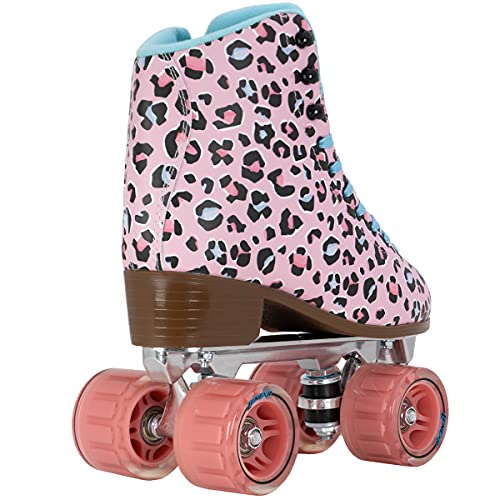 Lenexa Savanna Roller Skates for Ladies - Indoor/Outdoor Quad Skates for Women and Girls (Pink, Ladies 6)