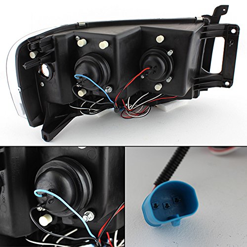 For Dodge Ram 1500 2500 3500 Smoked Lens Halo Projector LED Headlights + Black Smoke Tail Lights Lamps