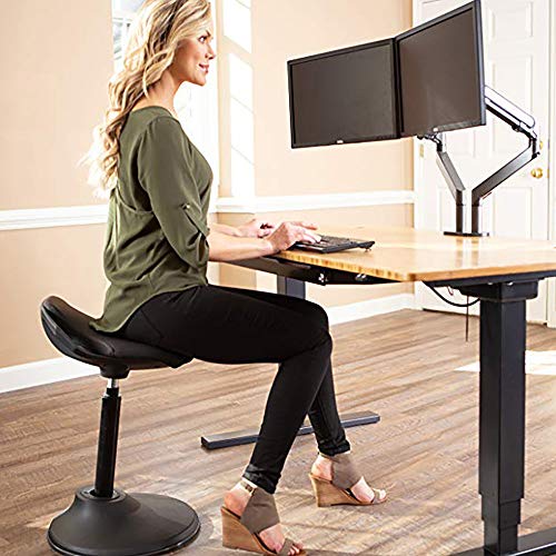 Uprite Ergo Active Stool Adjustable Height Chair for Desks & Workstations (Black)
