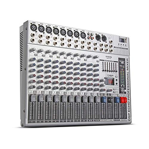 G-MARK GMX1200 Professional audio mixer micriophone console dj Music Studio 12 channels 8 mono 4 stereo 7 brand EQ 16 effect USB play
