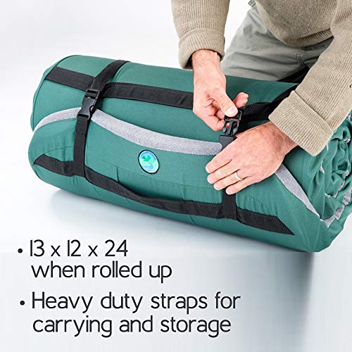 LaidBackPad Memory Foam Camping Sleeping Pad - Memory Foam Mattress for Camping, with Built-in Mattress Connector, The Most Comfortable Portable Sleeping Pad- 24 x 72 x 2⅜ Inches, 8.5 lbs
