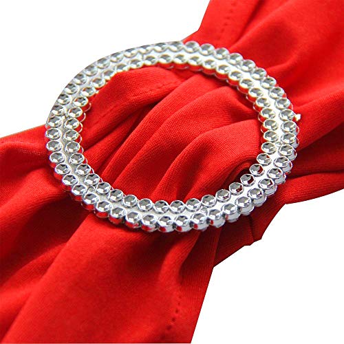 VDS Spandex Chair Sashes Bows Elastic Chair Bands with Buckle Slider for Wedding Banquet Party Event Decoration (Pack of 300) Red