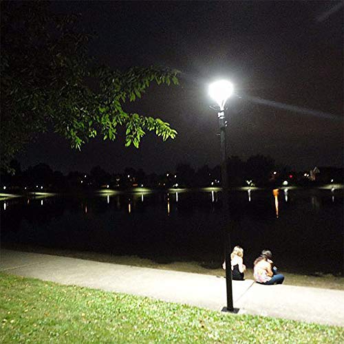 Led Post Top Light 60W, LED Circular Area Light with Photocell 5000K Daylight (300W Equivalent) Outdoor Lamp Top Pathway Pole Light Fixture for School Street Light Yard Commercial Area Light