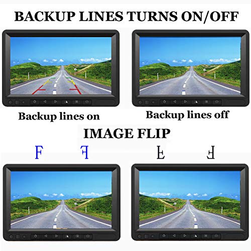 Yakry Digital Wireless 4 Backup Camera For 5th Wheels W/ Highway Monitoring System IP69K Waterproof Super Night Vision