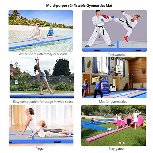MELCHEF 10ft/13ft/16ft/20ft Air Track Tumble Mat Inflatable Gymnastics Mat Tumble Track Air Track Mat Air Track Floor Mats with Electric Air Pump Home Use/Training