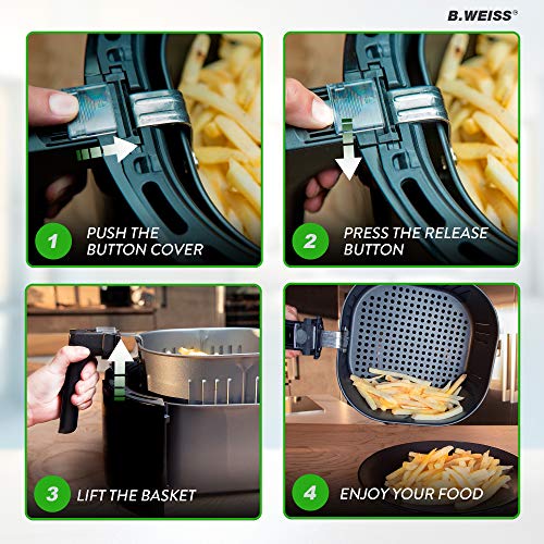 Air Fryer XL Best 5.5 QT Extreme Model 8-in-1 By Family Size Huge Capacity W/ Pizza Pan 50 Recipes Cook Book Toaster Rack Cooking Divider