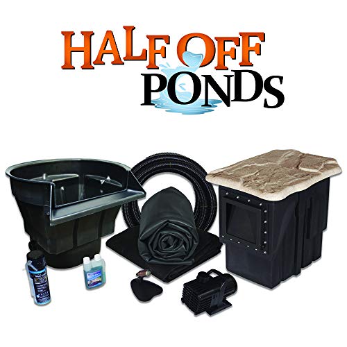 HALF OFF PONDS - MDP0 - PondBuilder Crystal 4000 Pond Kit with 7" Skimmer, 20" Waterfall, 4,000 GPH Pump, 20 Foot x 25 Foot EPDM Liner