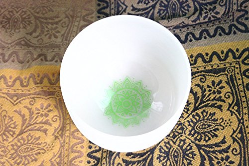 Set of 7 Frosted Quartz Crystal Singing Bowls 8''-12'' CDEFGAB With Chakra Design