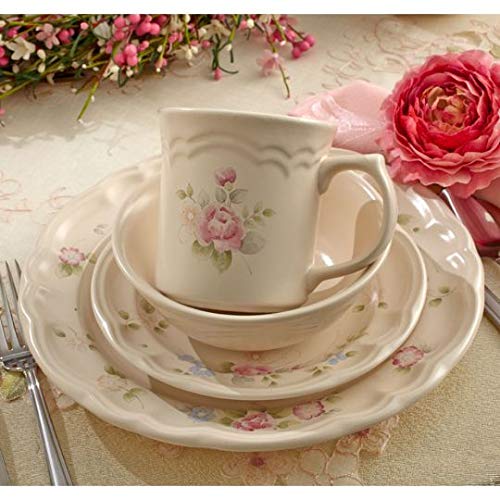 Pfaltzgraff Tea Rose 48 Piece Dinnerware Set, Service for 12