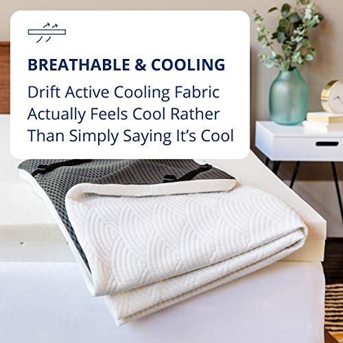 ViscoSoft 4-Inch Active Cooling Memory Foam Mattress Topper Queen | Select Copper Pad & Drift Cover