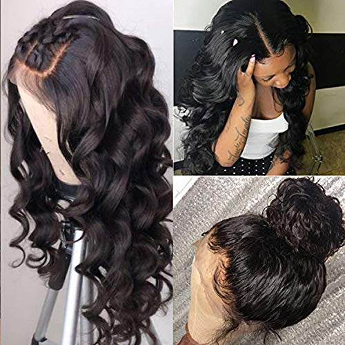 150% Density Brazilian Body Wave Lace Front Wigs Human Hair Glueless Lace Front Human Hair Wigs For Women Black Pre Plucked Unprocessed 10A Virgin Brazilian Hair Wig(20’’ Natural Color)