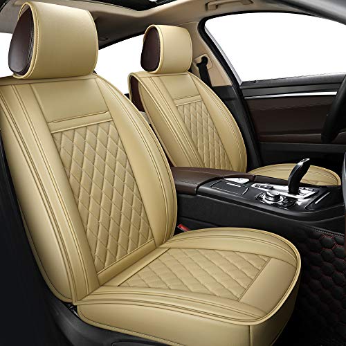 LUCKYMAN CLUB Beige Car Seat Covers Fit for Chevy Impala Malibu Nissan Altima Murano Hyundai Sonata Vw Jetta Passat (Beige)