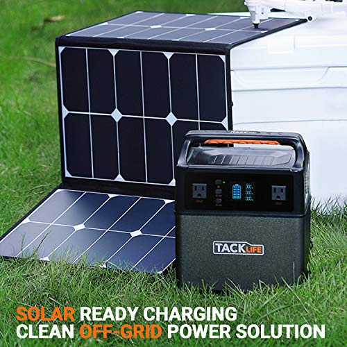 TACKLIFE P40 400Wh Portable Power Station Pure Sine Wave 110V / 300W AC / DC Solar Generator with Multiple Outlets, Rechargeable Backup Power Supply for Outdoor Using