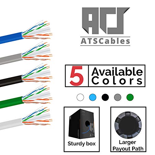 CAT6 Plenum Cable 1000FT Fluke Test Passed 4Pair Network Cable Unshielded Twisted Pair (Gray)