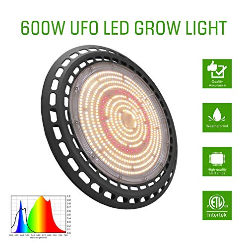 TopoLite 24"x24"x48" Grow Tent Dark Room Indoor Hydroponic System Kit w/D-Door + New TECH UFO LED 600W Full Spectrum Grow Light (Actual Power 200W)