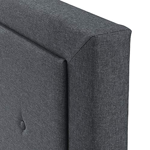 Inofia Queen Upholstered Bed Frame Diamond Tufted Platform W/ Headboard Strong Wood Slats Center Support Legs Easy Assembly