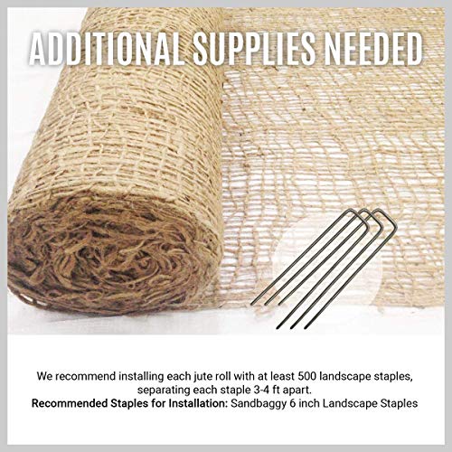 Sandbaggy Jute Netting Roll Erosion Control Matting Blanket Mesh Blanket Installation For Erosion Control 225ft Length By 4ft Width