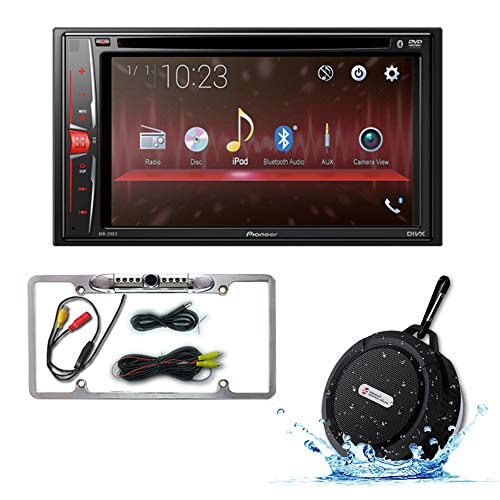 Pioneer Double DIN 2DIN AVH-210EX 6.2" Touchscreen Car Stereo Waterproof back-up camera + WB12 Bluetooth Speakers