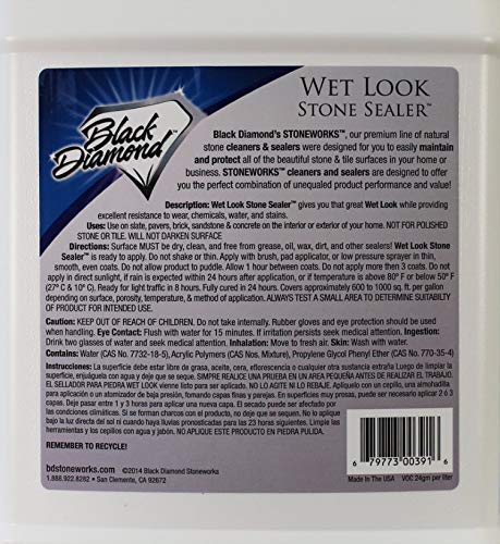 Black Diamond Stone Works Wet Look Natural Sealer Provides Durable Gloss & Protection Interior Or Exterior 5 Gal