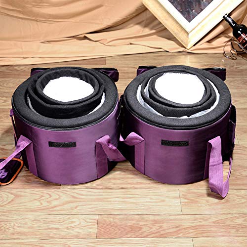 TOPFUND 432 hz Chakra Tuned Set of 7 Crystal Singing Bowls 8-14 inch with Heavy Duty Crystal Singing Bowls Cases and Crystal Singing Bowl Mallets and O-rings