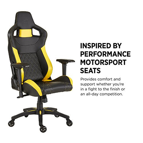 CORSAIR CF-9010015 WW T1 Gaming Chair Racing Design, Black/Yellow