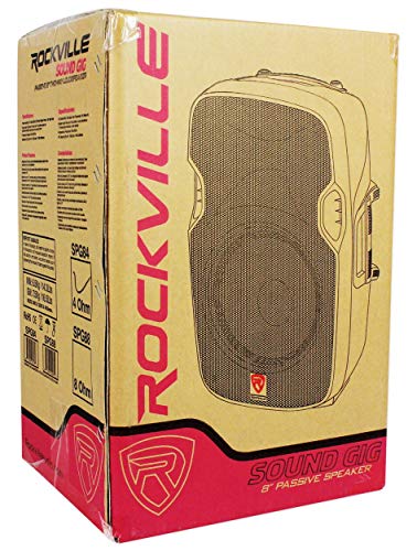 2) Rockville SPG84 8 Passive 800W DJ PA Speakers 4 Ohm 2) Stands+2) Cables+Case