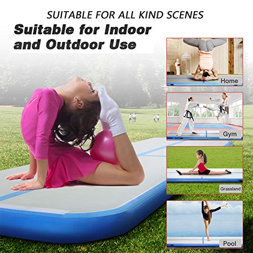 MELCHEF 10ft/13ft/16ft/20ft Air Track Inflatable Gymnastics Tumbling Air Track Mat with Electric Air Pump for Cheerleading/Practice Gymnastics/Beach/Park/Home Use
