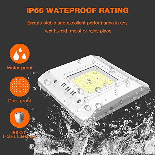 LED Canopy Light Adiding 150W Carport Driveway Gas Station Ceiling Light(600W HID/HPS Equivalent)-120Lm/W 5000K Daylight White 100-277V IP65 for Warehouse Garages Underpasses Parking Lot ETL G2