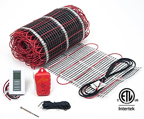 180 sq.ft. 240-Volt. Ceramic & Stone Tile Electric Floor Heating Kit w/Honeywell Floor Thermostat and Installation Alarm, (120 ft. x 1.5 ft.)