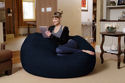 Chill Sack Bean Bag Chair: Huge 5' Memory Foam Furniture Bag and Large Lounger - Big Sofa with Soft Micro Fiber Cover - Navy
