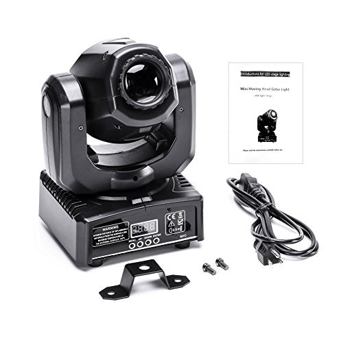 50W Moving Head Stage Lights, U`King Portable LED 8 Gobo 8 Pattern Spotlight by DMX 512 Control 9/11 Channel for Disco Party Lights Shows - 4 Pack