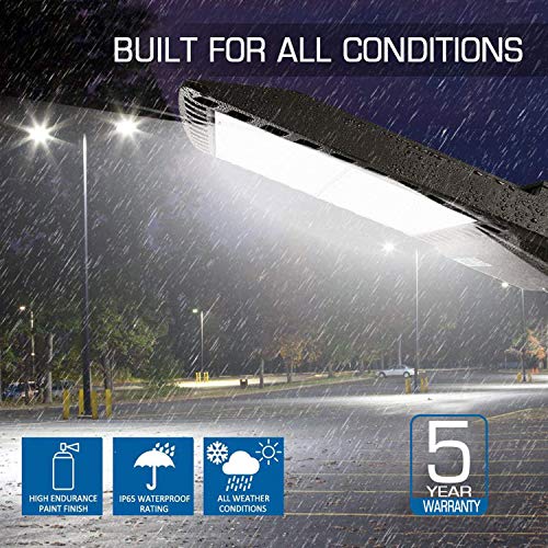 LEDMO 300W LED Parking Lot Lights with Adjustable Arm Mount Dusk-to-Dawn Photocell Sensor, Outdoor Parking Lot Lighting 36000LM, 5000K, PI65 DLC UL Listed