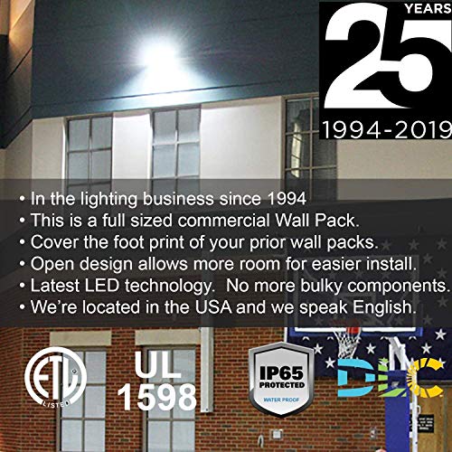 (4 Pack) LED Wall Pack Photo Cell - 80W 5000K Commercial Outdoor Light Fixture, Dimmable, ( Out-Door Dusk to Dawn Sensor Security Porch Lighting for Industrial Out-Side Photocell )