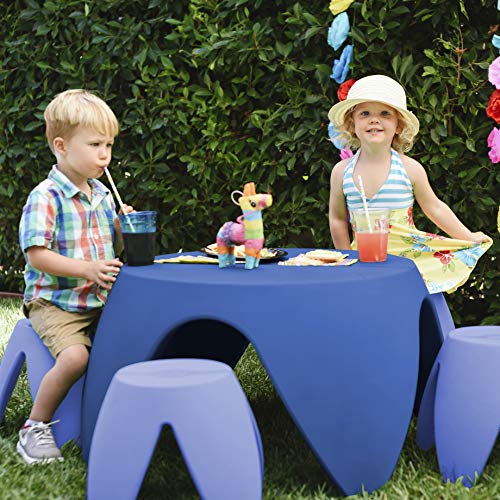 ECR4Kids Indoor/Outdoor Furniture 12" Blossom Stool, Light Orange (2-Pack)