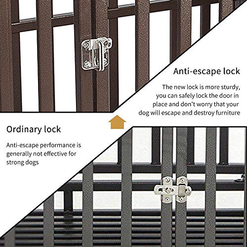 Gelinzon Heavy Duty Dog Cage Crate Kennel Playpen Large Strong Metal for Large Dogs and Pets, Easy to Assemble