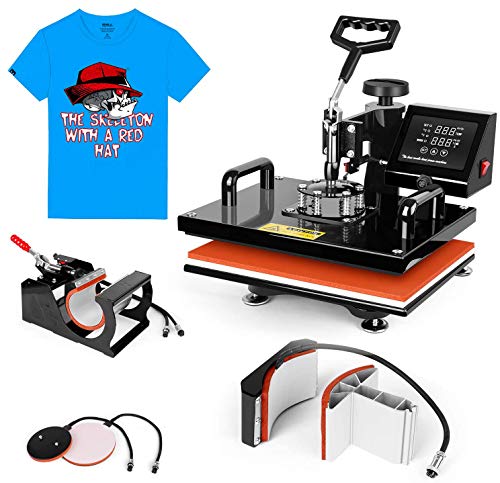 Heat Press 12" x 15" - TUSY 5 in 1 Swing Away Heat Press Machine for T Shirts Hat Mug Cap Plate, Multifunctional Digital Heat Transfer Sublimation