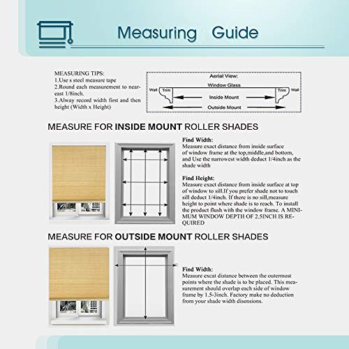 ZY Blinds Bamboo Window Blinds, Light Filtering Roll Up Blinds with Valance, 77" W x 48" L, Pattern 9