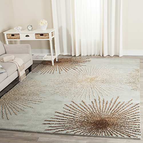 Safavieh Soho Collection SOH712C Handmade Fireworks Light Blue and Multicolored Premium Wool Square Area Rug (6' Square)