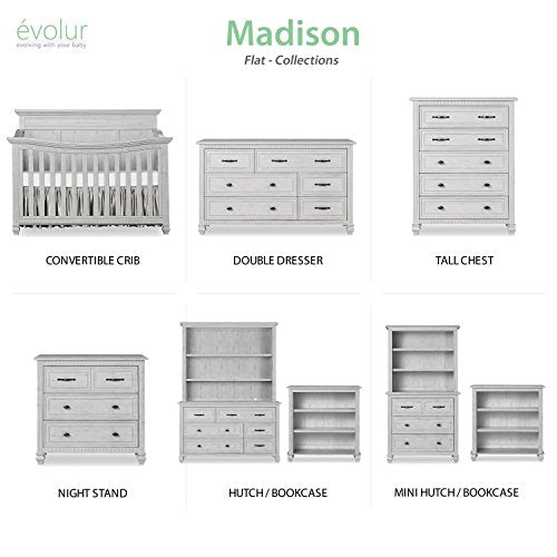 Evolur Madison 5 in 1 Flat Top Convertible Crib