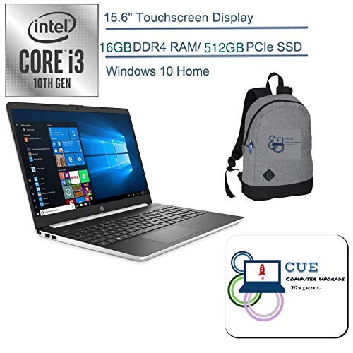 2020 HP 15.6" Touchscreen Laptop Computer, 10th Gen Intel Core i3 1005G1 Up To 3.4GHz Win10 + CUE Backpack & Mouse Pad